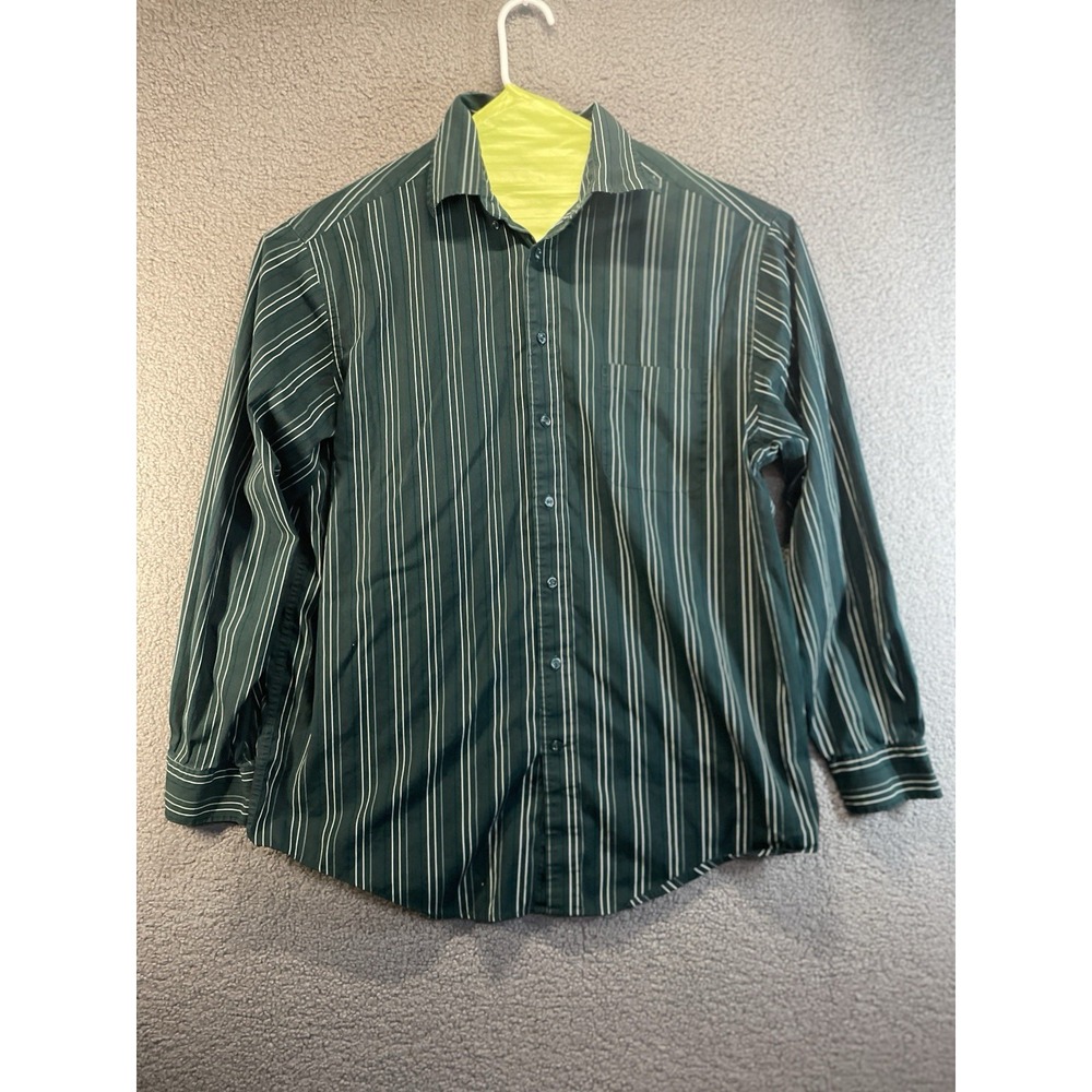 Roundtree & Yorke Striped Button Up Shirt Mens Size XLT Casual Business